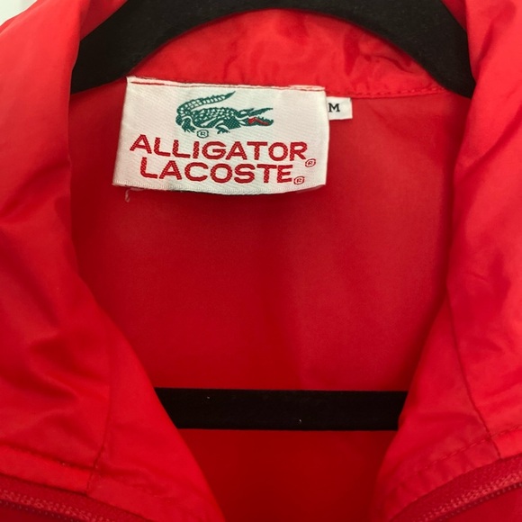 VINTAGE LACOSTE | Red Windbreaker Jacket. - Picture 2 of 2